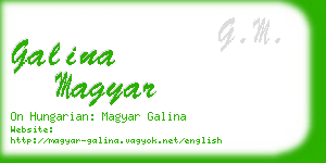 galina magyar business card